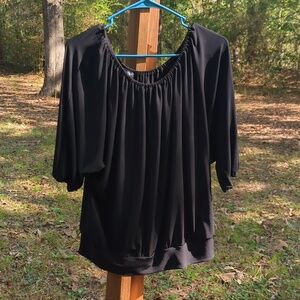 Express Black Off-Shoulder Peasant Blouse